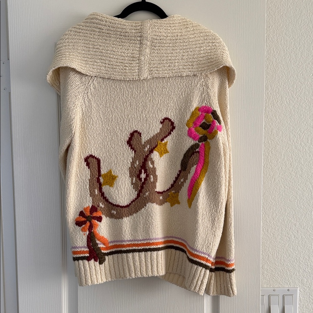 Sweater with Horseshoe Embroidery